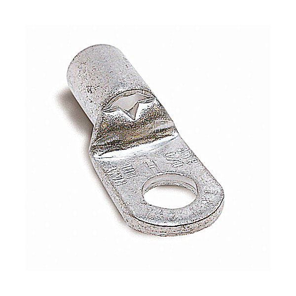 Abb Ring Terminal, 1/4 in Stud Size, 2 AWG, 600 V, Bare Insulated, Bare, 100 PK G971 - main